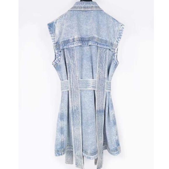 NWT Acler Wiston Mini Dress - Denim Blue - Picture 8 of 9